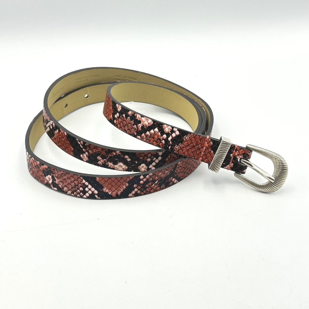 Free Press Belt Red Snakeskin Womens XL Western Trouser Fit Faux Leather